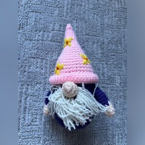Pink and Blue Stuffed Gnome Toy